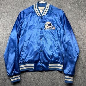 Vintage Seattle Seahawks Chalk Line Satin Bomber Jacket NFL Men’s Medium 80s